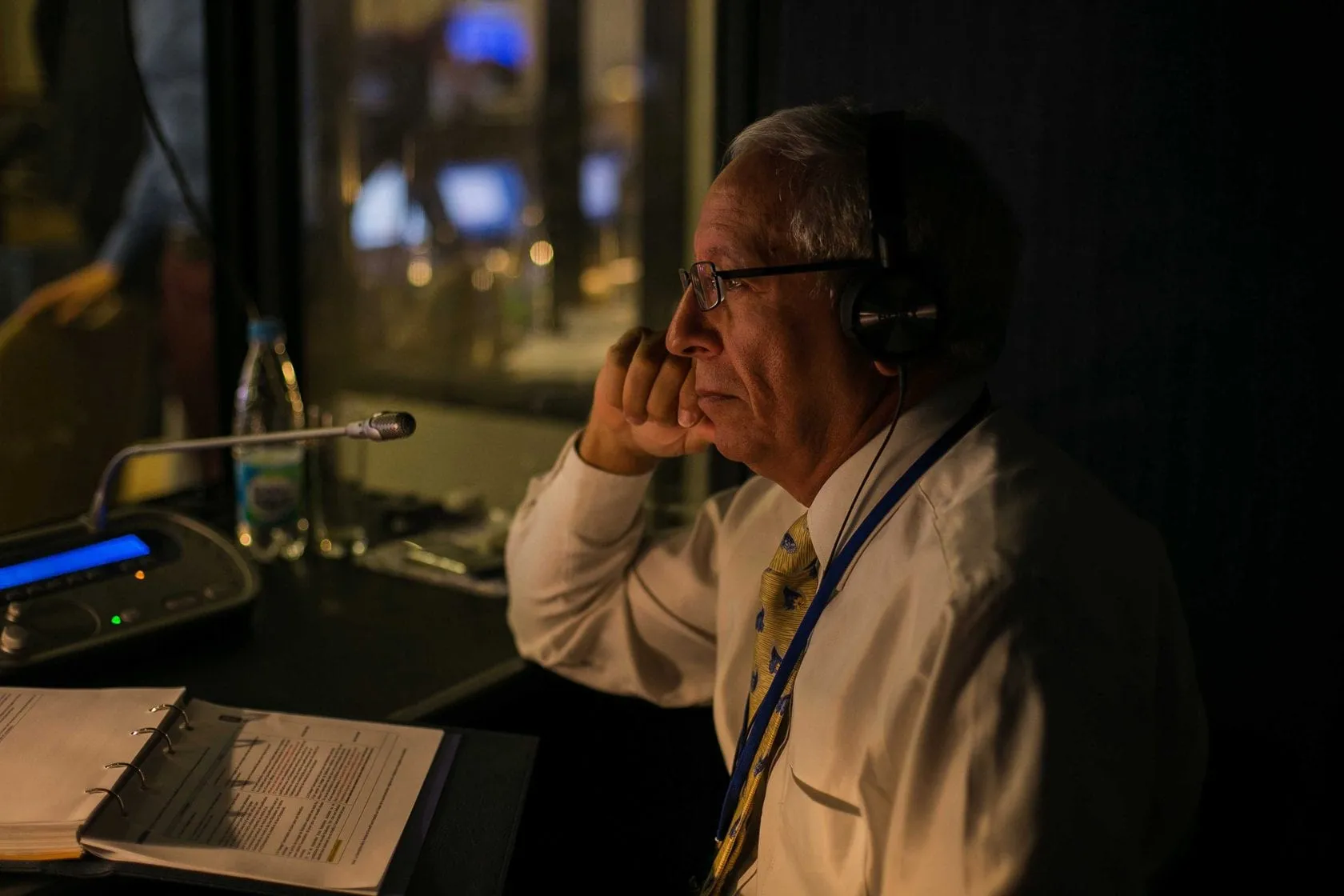 Interpreter in a booth during the event