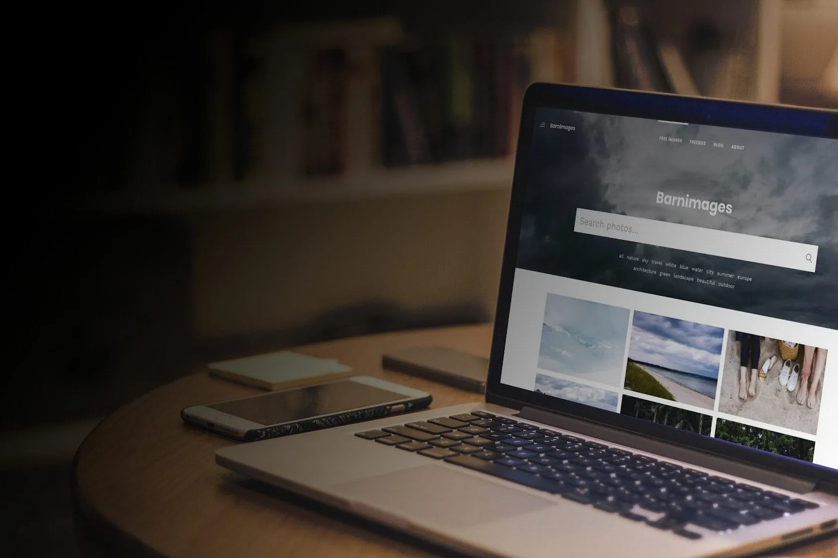 Event website on a laptop