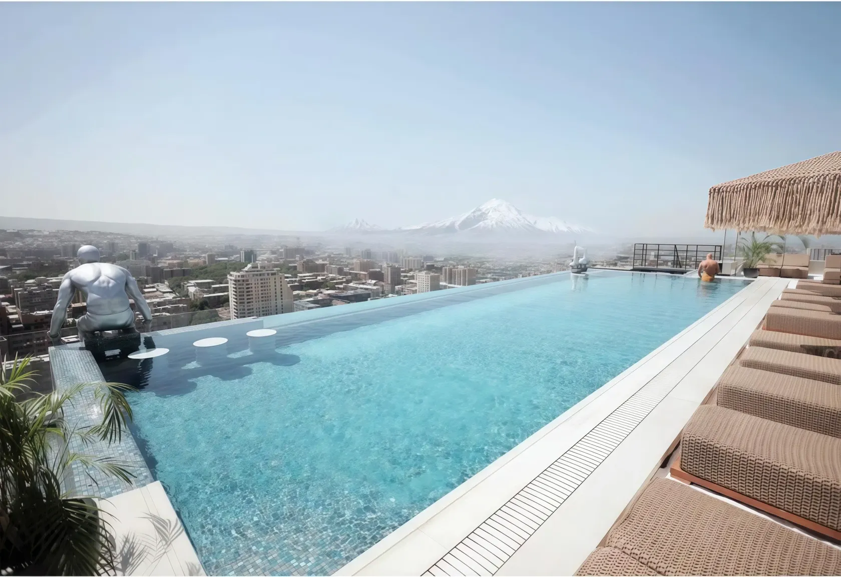View of Mount Ararat from the hotel in Yerevan