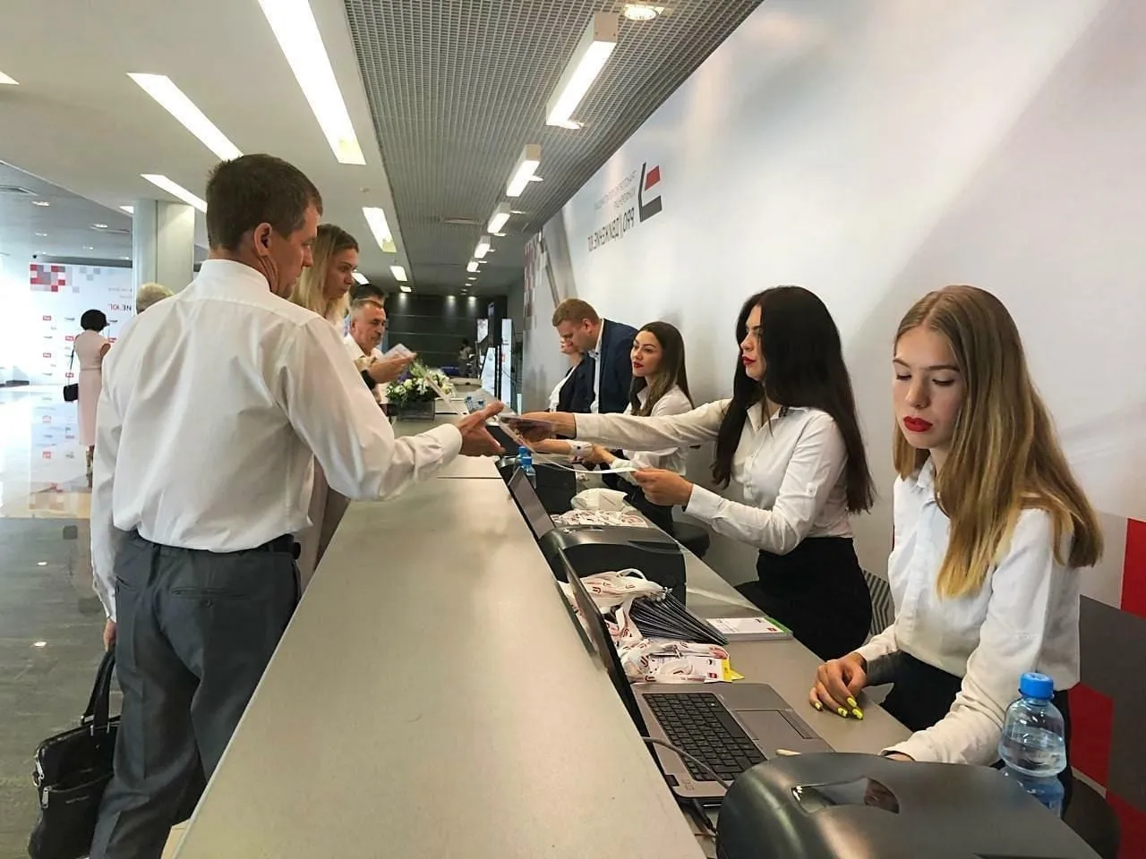Registration desk at the event
