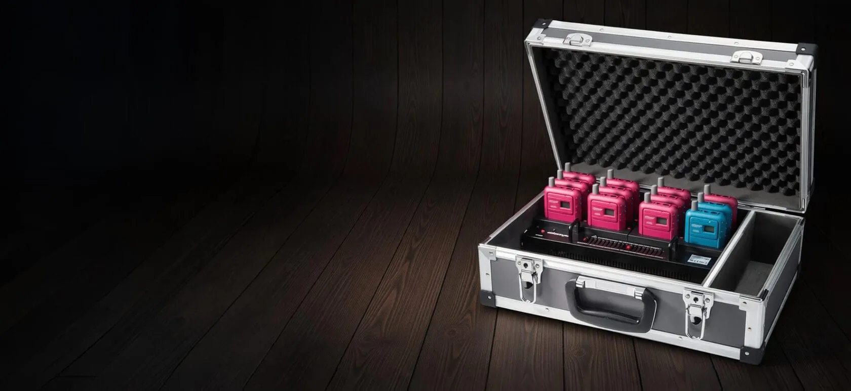 Charging case with receivers